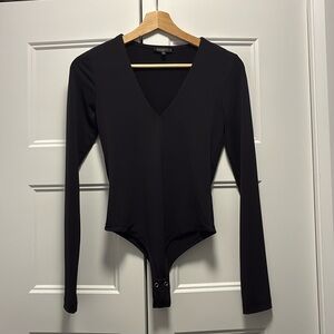 Dynamite Black Long Sleeve Fitted Bodysuit